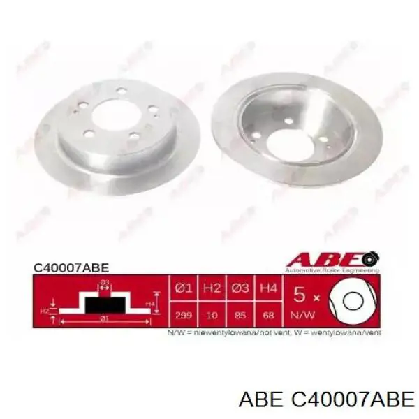 Купить C40007ABE ABE Диск тормозной задний