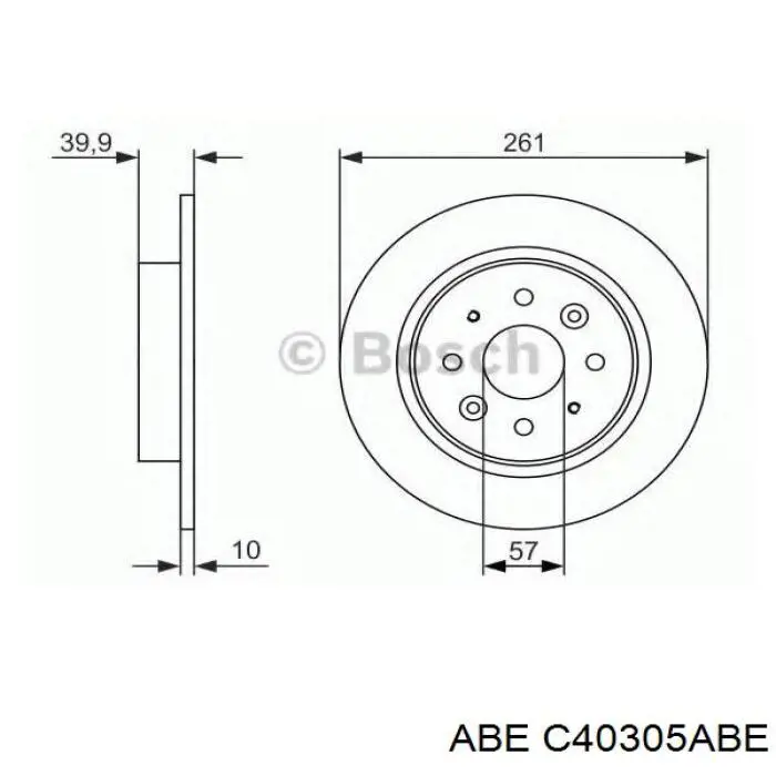 Купить C40305ABE ABE Диск тормозной задний