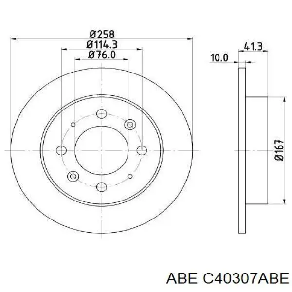 Задний тормозной диск ABE C40307ABE цена, от 19.95 USD