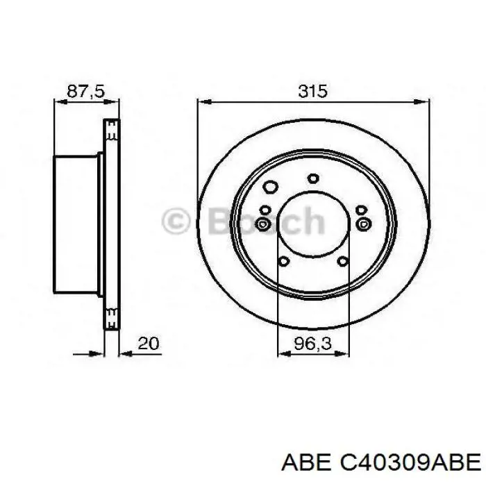 Задний дисковый тормоз ABE C40309ABE