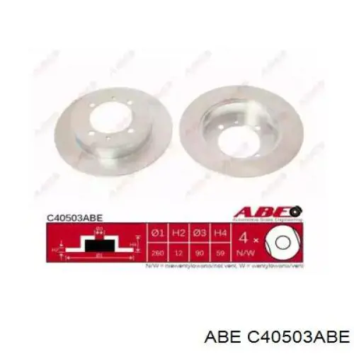 Тормозные диски C40503ABE ABE