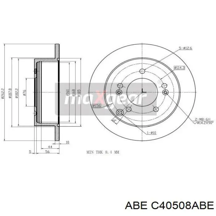 Купить C40508ABE ABE Диск тормозной задний