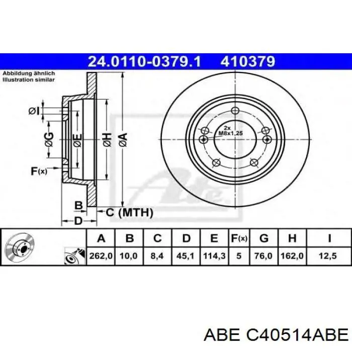 Тормозные диски C40514ABE ABE