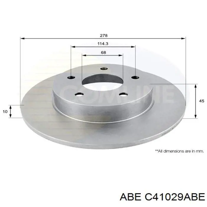 Купить C41029ABE ABE Диск тормозной задний