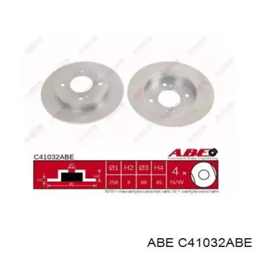 Тормозные диски C41032ABE ABE