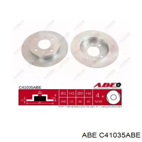 C41035ABE ABE диск тормозной задний