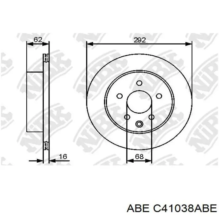 Купить C41038ABE ABE Диск тормозной задний