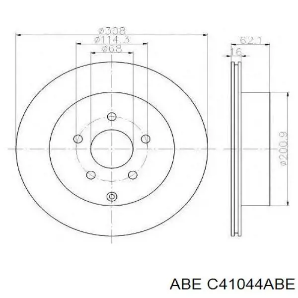 Задний дисковый тормоз ABE C41044ABE