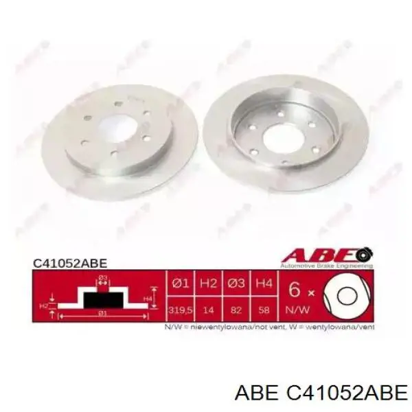 Тормозные диски C41052ABE ABE