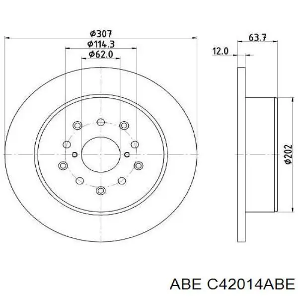 Тормозные диски C42014ABE ABE