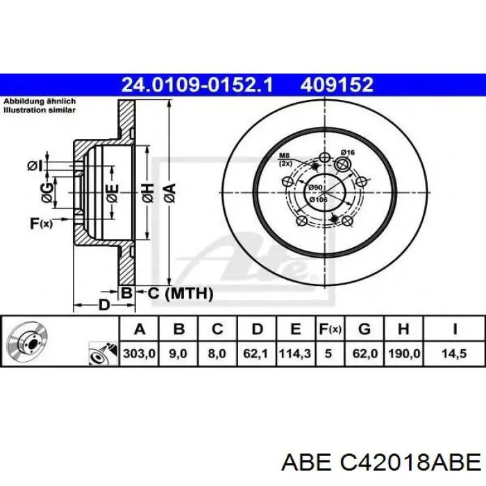 Тормозные диски C42018ABE ABE