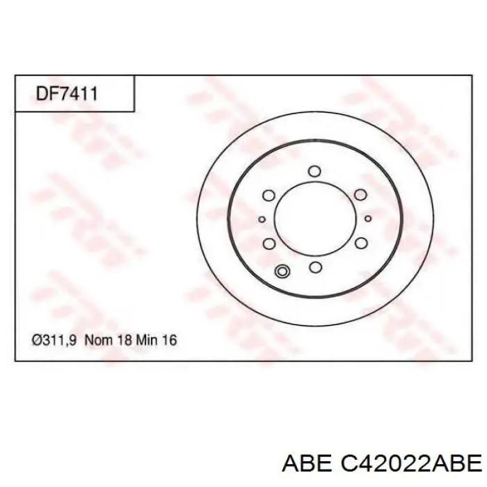 Купить C42022ABE ABE Диск тормозной задний
