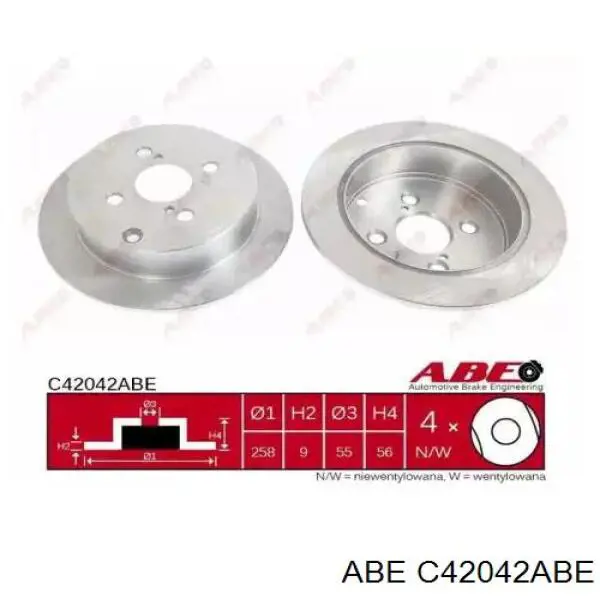 C42042ABE ABE тормозные диски