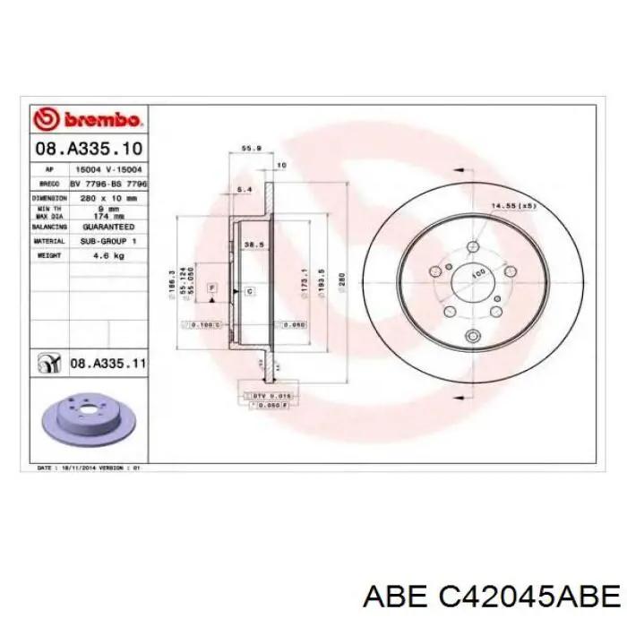 C42045ABE ABE Дисковый тормоз