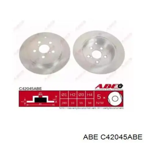 Купить C42045ABE ABE Диск тормозной задний