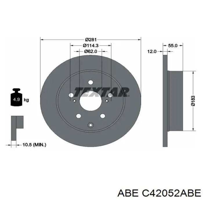 Тормозные диски C42052ABE ABE