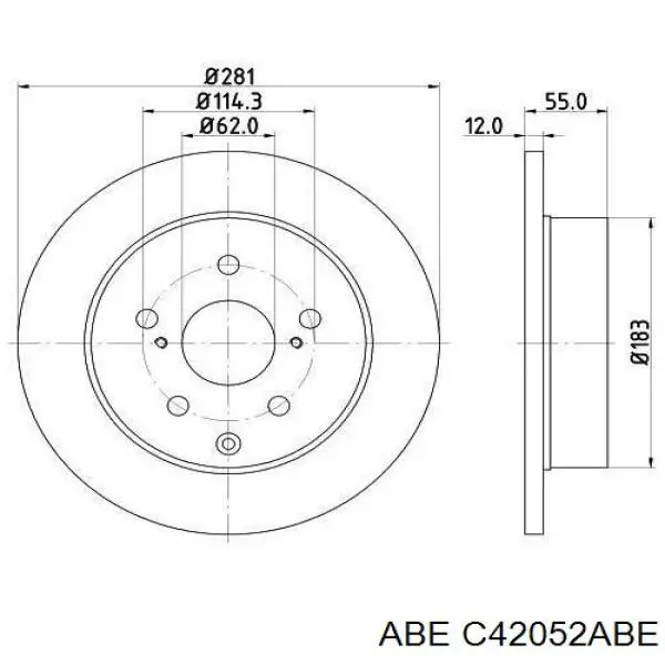 Диск гальмівний задній C42052ABE ABE