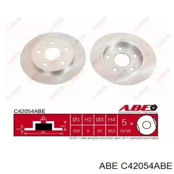 Тормозные диски C42054ABE ABE