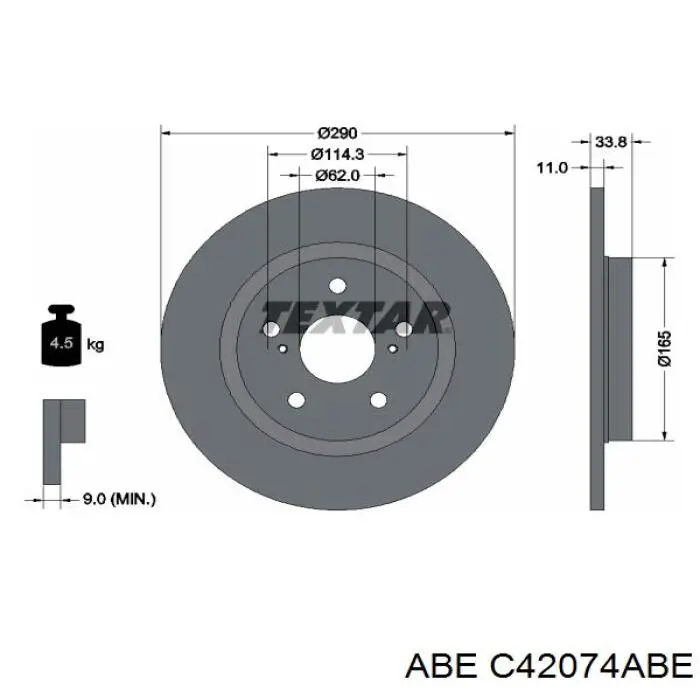Задний дисковый тормоз ABE C42074ABE