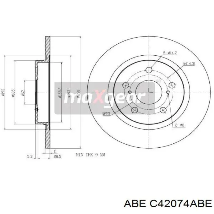 Тормозные диски C42074ABE ABE