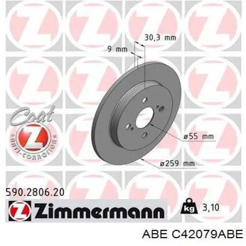 Тормозные диски C42079ABE ABE