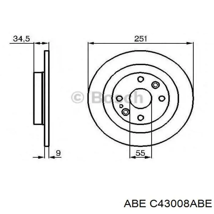 Тормозные диски C43008ABE ABE