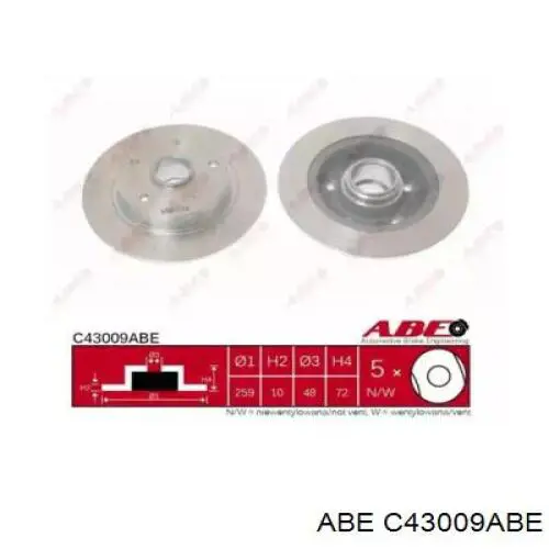 Задний дисковый тормоз ABE C43009ABE