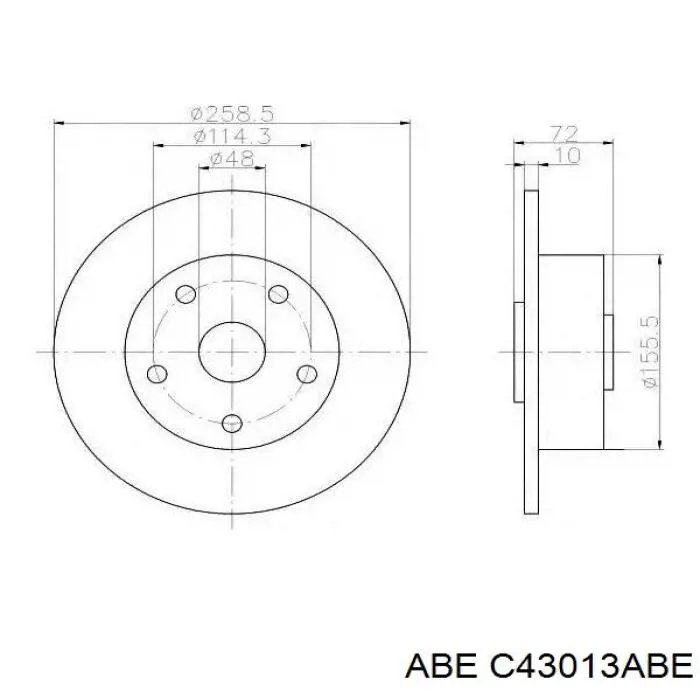 Купить C43013ABE ABE Диск тормозной задний