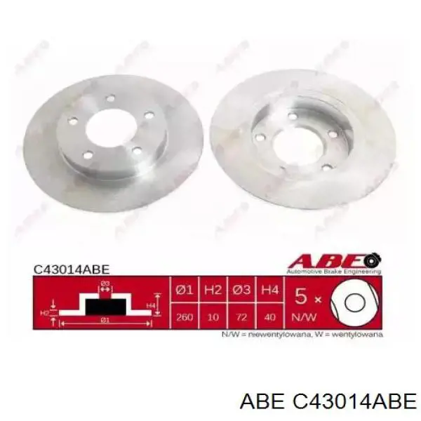 Тормозные диски C43014ABE ABE