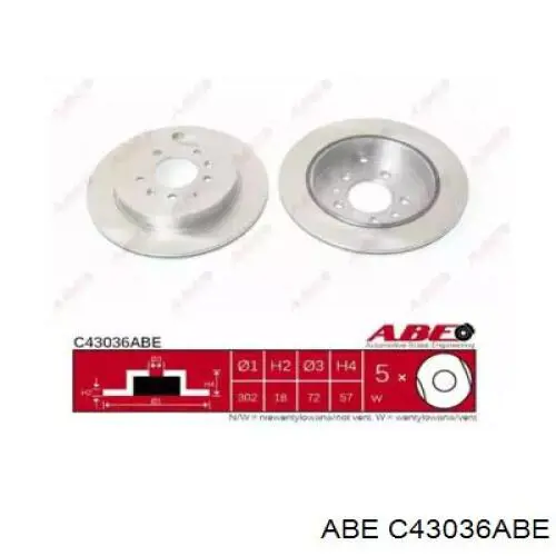 C43036ABE ABE диск тормозной задний