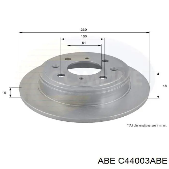 Купить C44003ABE ABE Диск тормозной задний