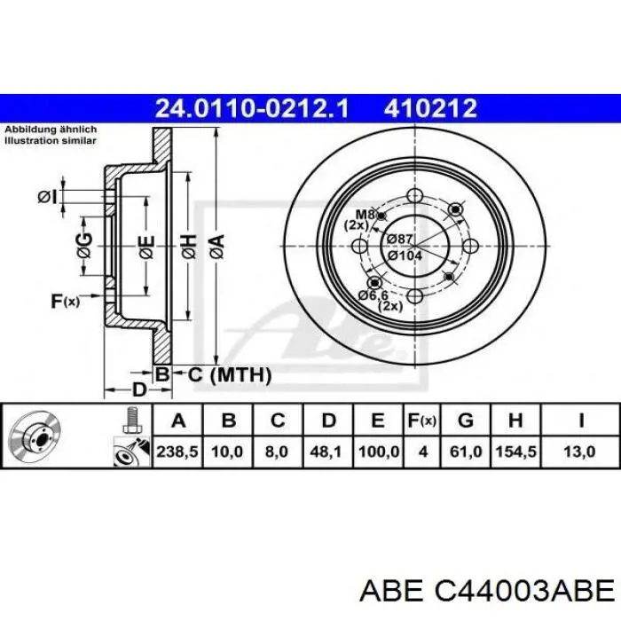Тормозные диски C44003ABE ABE