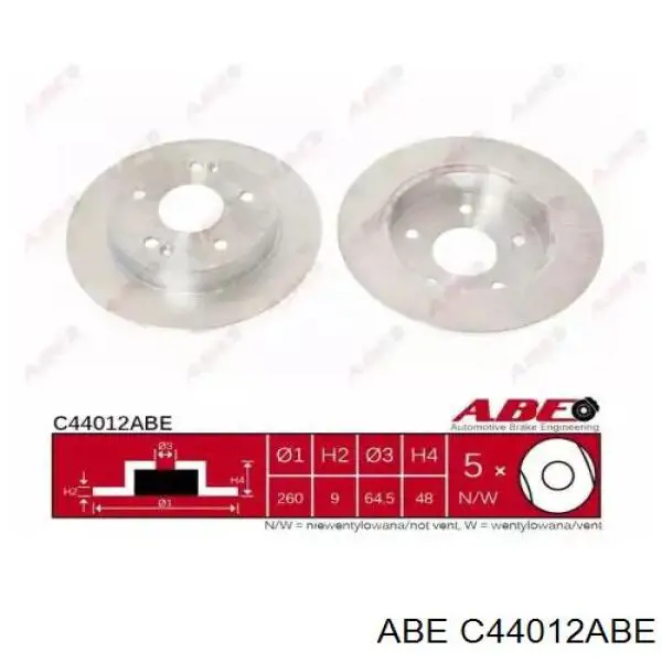 C44012ABE ABE тормозные диски