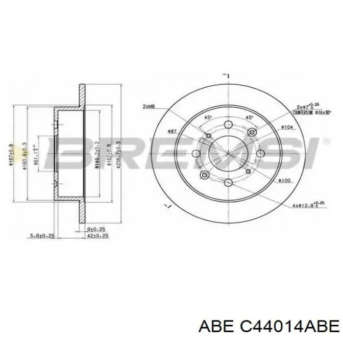 Задний тормозной диск ABE C44014ABE цена, от 19.07 USD