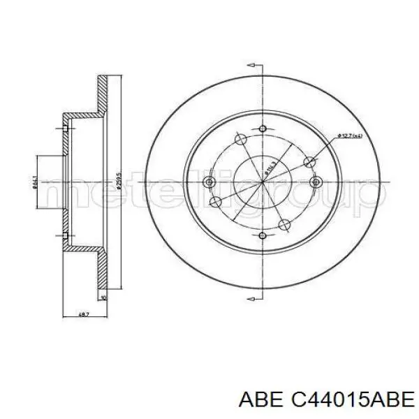 Задний тормозной диск ABE C44015ABE цена, от 27.50 USD