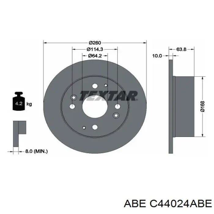 Купить C44024ABE ABE Диск тормозной задний