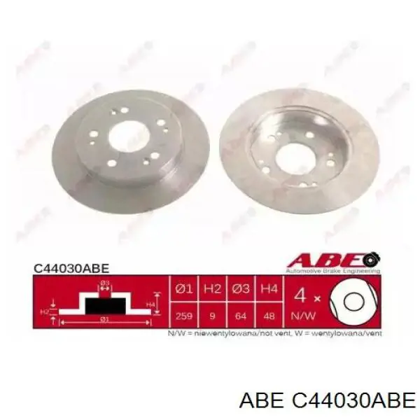 C44030ABE ABE тормозные диски