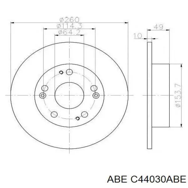 Тормозные диски C44030ABE ABE