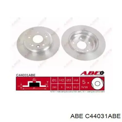 Задний тормозной диск ABE C44031ABE цена, от 25.37 USD