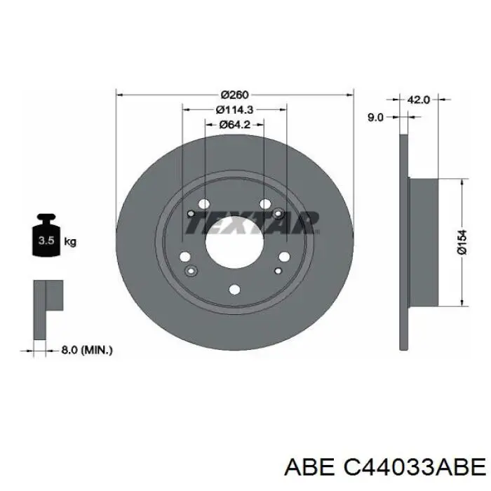 Диск гальмівний задній C44033ABE ABE