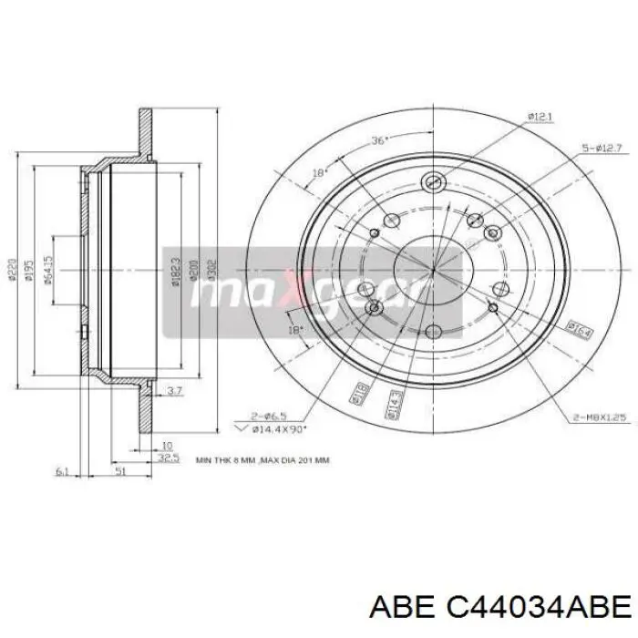 Задний дисковый тормоз ABE C44034ABE