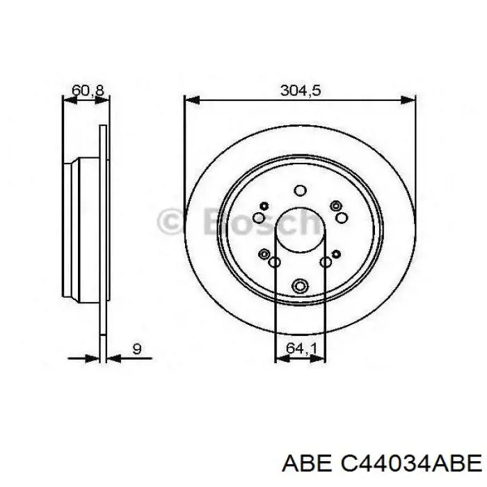Диск гальмівний задній C44034ABE ABE