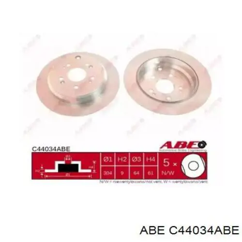 Купить C44034ABE ABE Диск тормозной задний