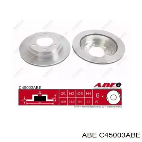 Тормозные диски C45003ABE ABE