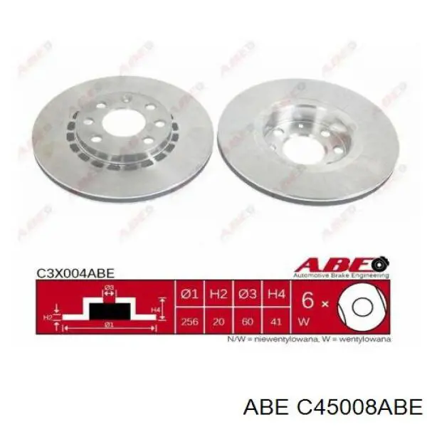 Тормозные диски C45008ABE ABE