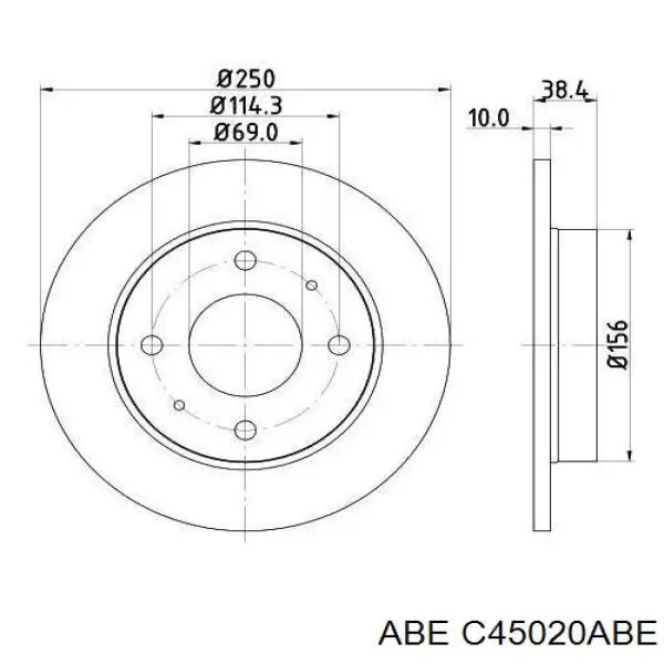 Задний тормозной диск ABE C45020ABE цена, от 17.01 USD
