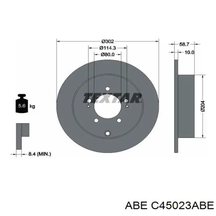 Тормозные диски C45023ABE ABE