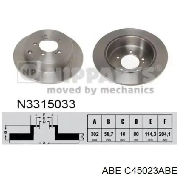 Купить C45023ABE ABE Диск тормозной задний