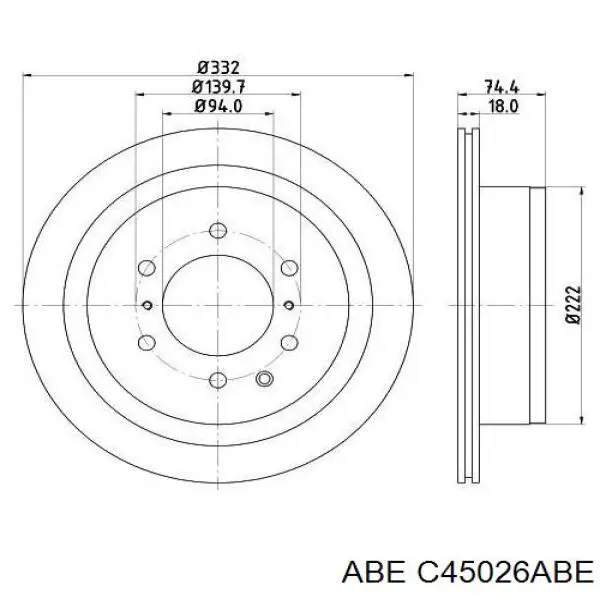 Тормозные диски C45026ABE ABE