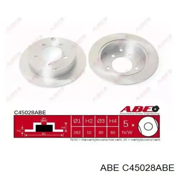 Тормозные диски C45028ABE ABE